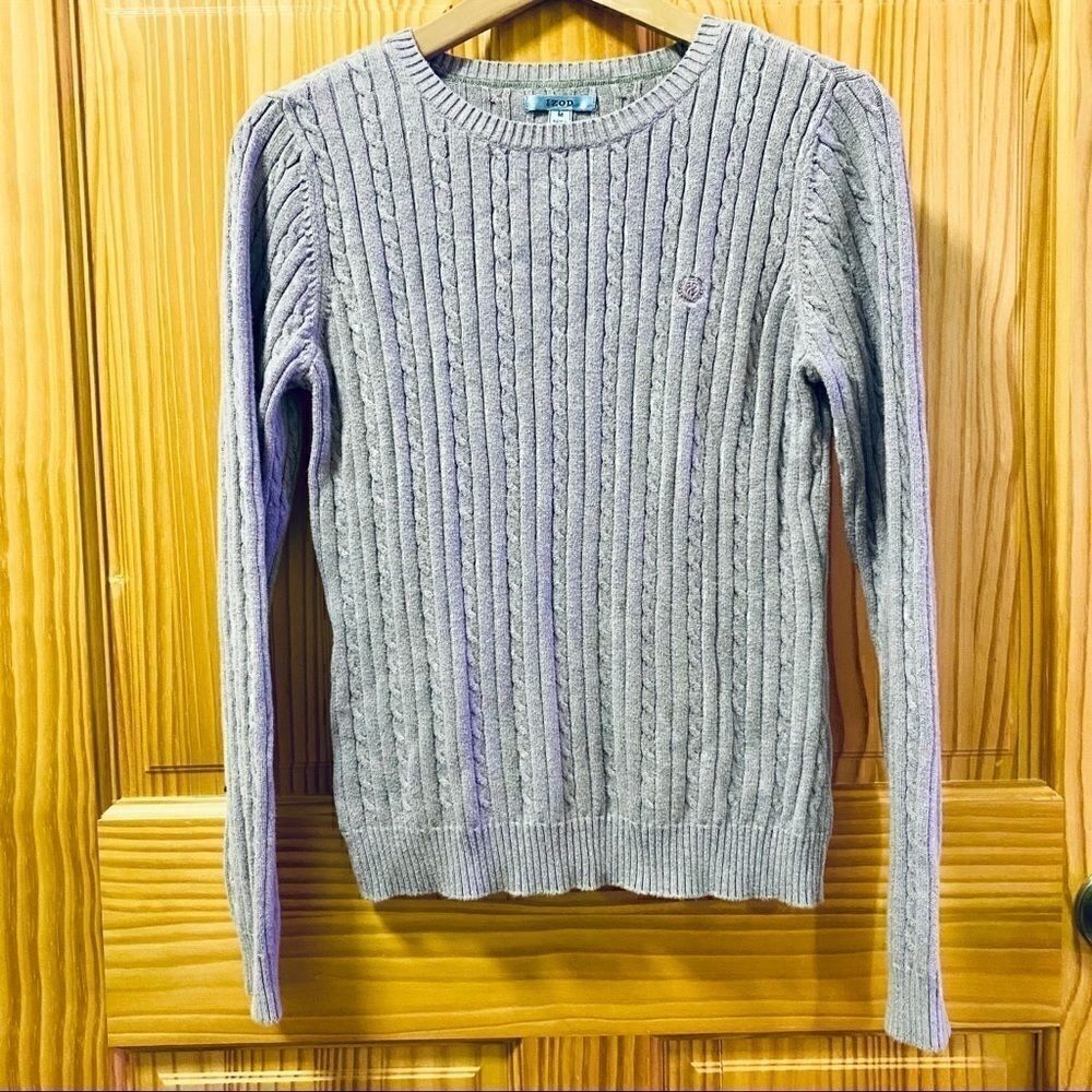 Izod purple cable knit pullover sweater top